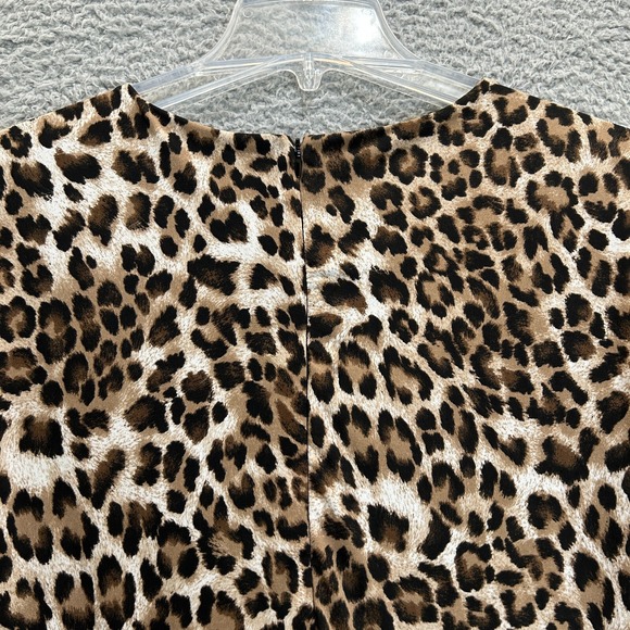 Carole Christian Dress Womens Large Cheetah Animal Print Ruffled Vintage USA - Picture 8 of 13